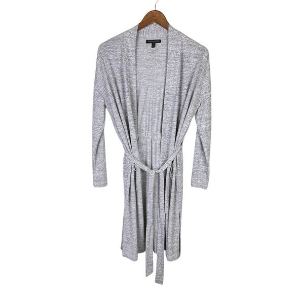 Banana Republic NEW Heather Gray Knit Luxespun Tie Waist Duster Cardigan Sweater - Picture 11 of 14
